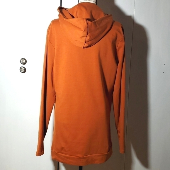 Lily & Lottie- Hooded Sweatshirt Slant zip neckline cozy Neutral oversized Sz XL - Picture 3 of 4